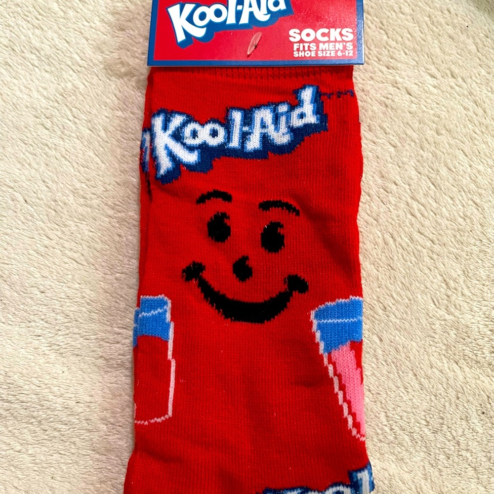 Men’s  / Unisex novelty socks Koolaid (Rare )!! . Fits shoe size 6-12 NWT